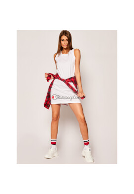Champion Ежедневна рокля Script Logo Ribbed Trim 112657 Бял Regular Fit - Pepit.bg