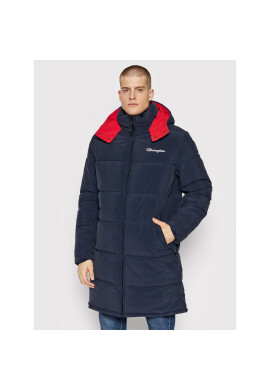 Champion Пухено яке Script Logo 216734 Тъмносин Regular Fit - Pepit.bg