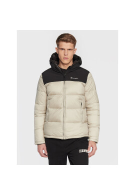 Champion Пухено яке Script Logo 218080 Бежов Regular Fit - Pepit.bg
