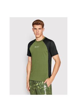 Champion Тениска от техническо трико Micro Mesh Insert 217111 Зелен Athletic Fit - Pepit.bg