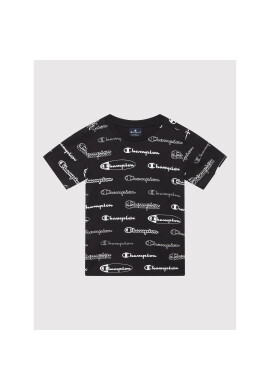 Champion Тишърт All-Over Script Logo 305934 Черен Regular Fit - Pepit.bg