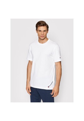 Champion Тишърт Asymmetric Script Logo 216553 Бял Regular Fit - Pepit.bg