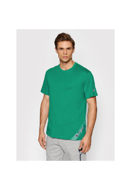 Champion Тишърт Asymmetric Script Logo 216553 Зелен Regular Fit - Pepit.bg