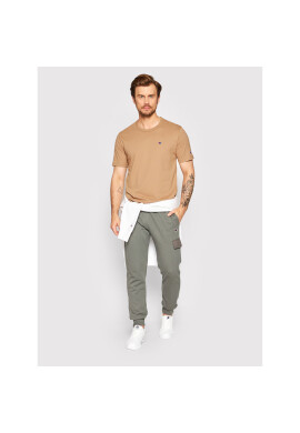Champion Тишърт Basic C Logo 216545 Кафяв Regular Fit - Pepit.bg