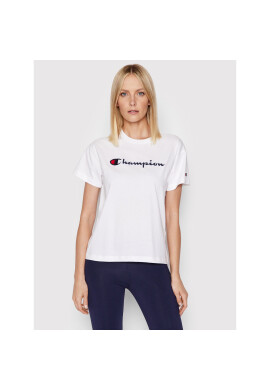 Champion Тишърт Big Script Logo 115351 Бял Boxy Fit - Pepit.bg
