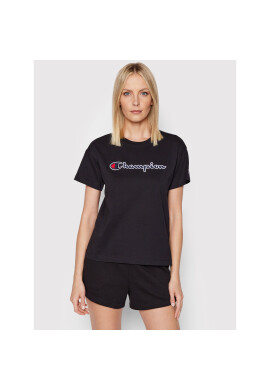 Champion Тишърт Big Script Logo 115351 Черен Boxy Fit - Pepit.bg