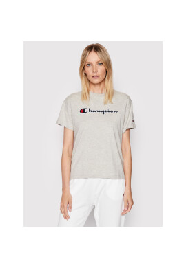 Champion Тишърт Big Script Logo 115351 Сив Boxy Fit - Pepit.bg
