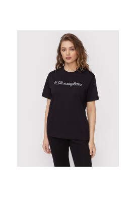 Champion Тишърт Big Script Logo 115496 Черен Relaxed Fit - Pepit.bg