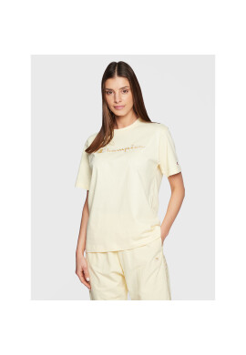 Champion Тишърт Big Script Logo 115496 Жълт Regular Fit - Pepit.bg