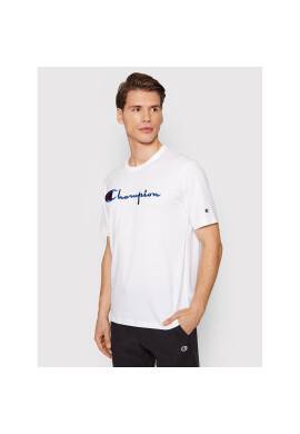 Champion Тишърт Big Script Logo 216547 Бял Regular Fit - Pepit.bg