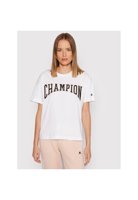 Champion Тишърт Collegiate Logo 114526 Бял Oversize - Pepit.bg