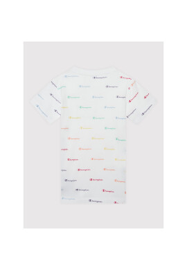 Champion Тишърт Contrast Stript Logo 404312 Бял Regular Fit - Pepit.bg