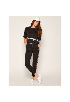 Champion Тишърт Cropped Script Logo Print Boxy 112655 Черен Oversize - Pepit.bg