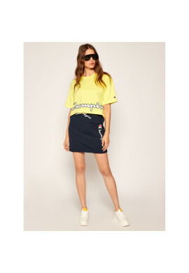 Champion Тишърт Cropped Script Logo Print Boxy 112655 Жълт Oversize - Pepit.bg