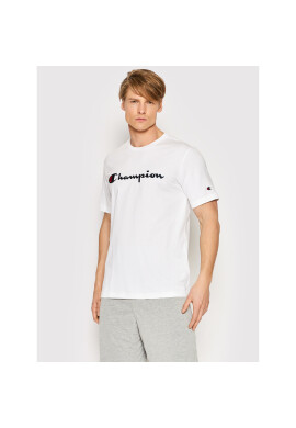 Champion Тишърт Embroidered 217814 Бял Regular Fit - Pepit.bg