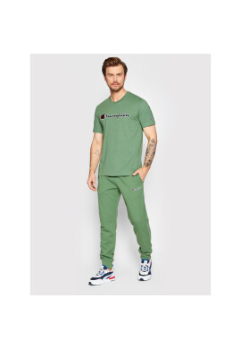 Champion Тишърт Embroidered Large Script Logo 217814 Зелен Comfort Fit - Pepit.bg