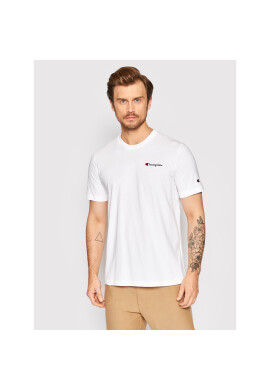 Champion Тишърт Embroidered Script Logo 217813 Бял Regular Fit - Pepit.bg