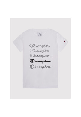 Champion Тишърт Repeat Script Logo 404313 Бял Custom Fit - Pepit.bg