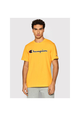 Champion Тишърт Script Logo 216473 Жълт Regular Fit - Pepit.bg