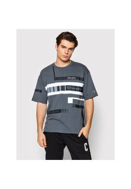 Champion Тишърт Script Logo 216487 Сив Custom Fit - Pepit.bg