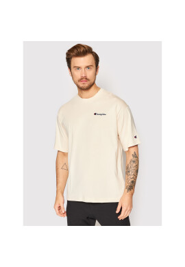 Champion Тишърт Script Logo 217071 Бежов Regular Fit - Pepit.bg