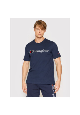 Champion Тишърт Script Logo 217814 Тъмносин Comfort Fit - Pepit.bg