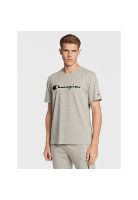 Champion Тишърт Script Logo Embroidery 218007 Сив Regular Fit - Pepit.bg