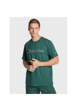 Champion Тишърт Script Logo Embroidery 218007 Зелен Regular Fit - Pepit.bg