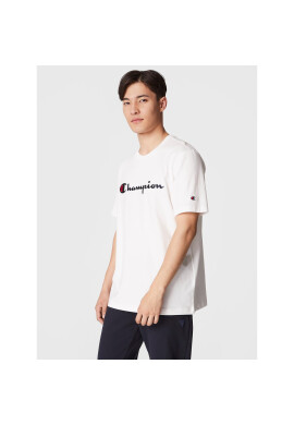 Champion Тишърт Script Logo Emroidery 218007 Бял Regular Fit - Pepit.bg