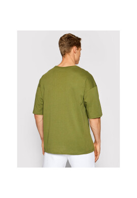 Champion Тишърт Small Script Logo 214282 Зелен Custom Fit - Pepit.bg