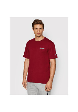 Champion Тишърт Small Script Logo 216480 Бордо Regular Fit - Pepit.bg
