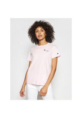 Champion Тишърт Small Script Logo Crew Neck 112195 Розов Regular Fit - Pepit.bg