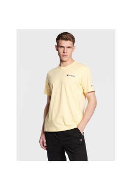 Champion Тишърт Small Script Logo Embroidery 218006 Жълт Regular Fit - Pepit.bg
