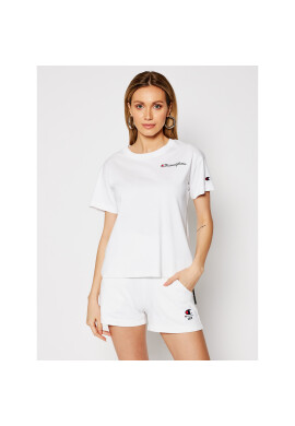 Champion Тишърт Small Vintage Script Logo 113090 Бял Custom Fit - Pepit.bg