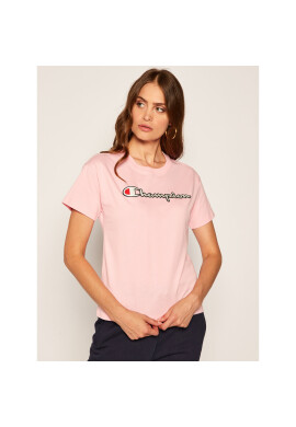 Champion Тишърт Vintage Script Logo 112650 Розов Custom Fit - Pepit.bg