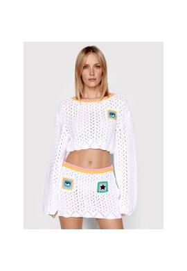 Chiara Ferragni Пуловер 72CBFM07 Бял Regular Fit - Pepit.bg