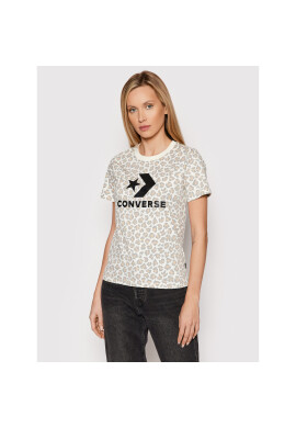 Converse Тишърт Center Front Star Chevron Leopard 10022364-A01 Бежов Regular Fit - Pepit.bg