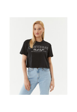 Converse Тишърт Retro Chuck Cropped Tee 10025897-A03 Черен Regular Fit - Pepit.bg