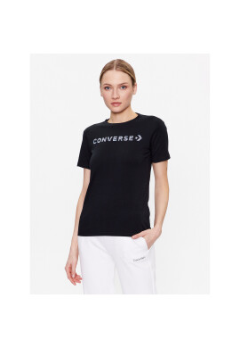 Converse Тишърт Wordmark 10024545-A03 Черен Slim Fit - Pepit.bg