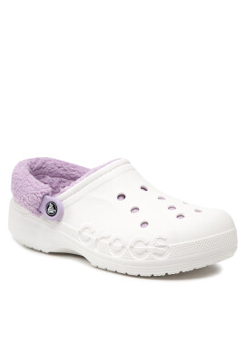 Crocs Чехли Baya Lined Fuzz Strap Clog 206633 Бял - Pepit.bg