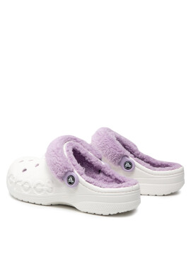 Crocs Чехли Baya Lined Fuzz Strap Clog 206633 Бял - Pepit.bg