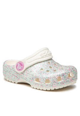 Crocs Чехли Classic Glitter Clog K 205441 Сребрист - Pepit.bg