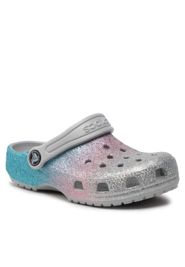 Crocs Чехли Classic Glitter Clog K 206993 Сребрист - Pepit.bg