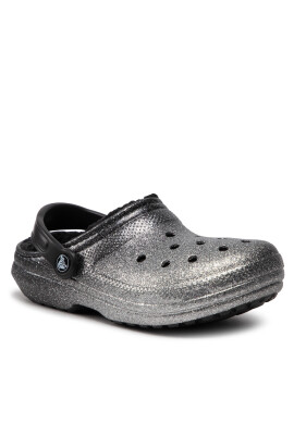 Crocs Чехли Classic Glitter Lined Clog 205842 Сребрист - Pepit.bg