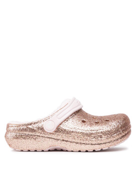 Crocs Чехли Classic Lined Glitter Clog K 207462 Златист - Pepit.bg