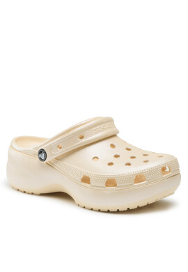 Crocs Чехли Classic Platform Shimmer Clog 208590 Бежов - Pepit.bg