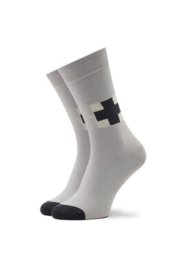 Curator Socks Дълги чорапи unisex Black Cross Сив - Pepit.bg