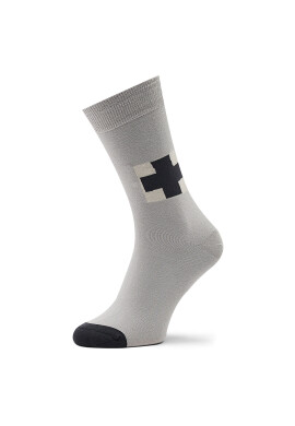 Curator Socks Дълги чорапи unisex Black Cross Сив - Pepit.bg