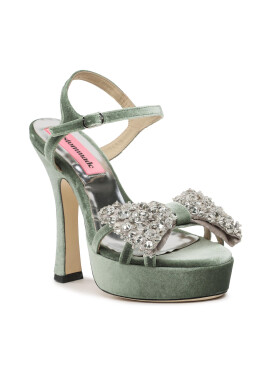 Custommade Сандали Arlina Crystal Bow 999620047 Зелен - Pepit.bg