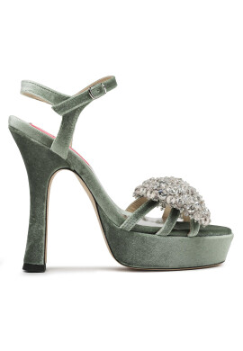 Custommade Сандали Arlina Crystal Bow 999620047 Зелен - Pepit.bg